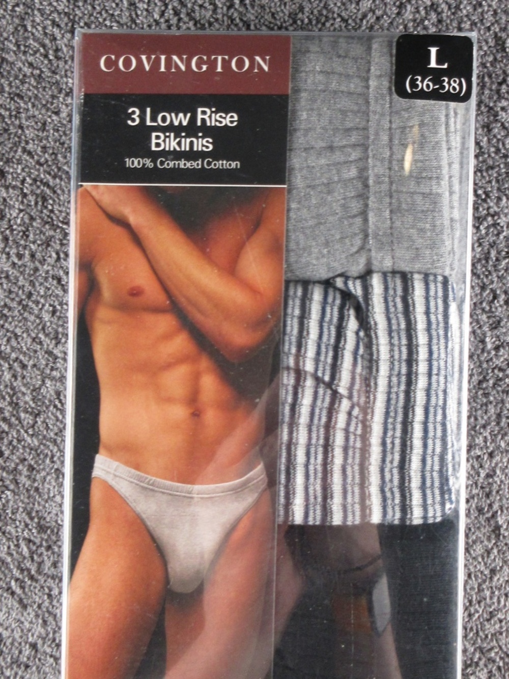 RARE 3-pack vintage men's ribbed bikini briefs by Covington